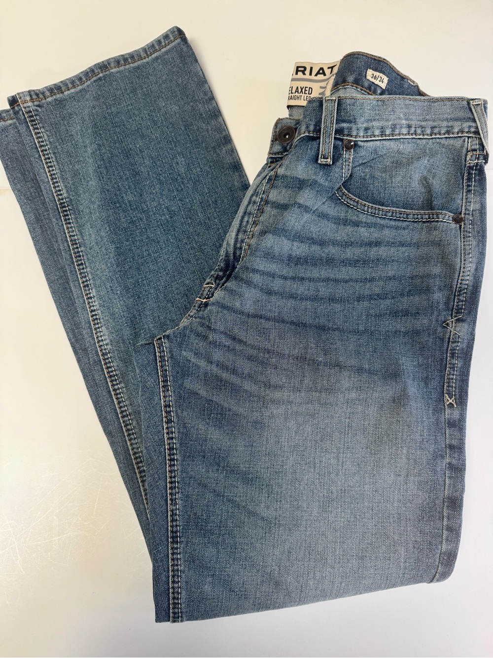 NWT! Ariat M4 Men’s Relaxed Straight Leg Jeans Size 36x34 Orleans Wash Work